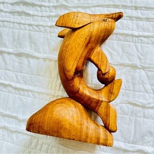 Wood Dolphin Sculpture